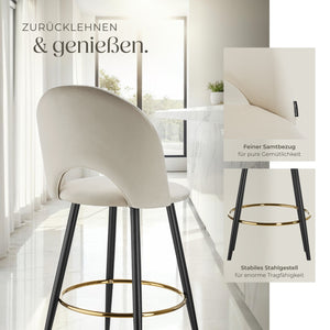 Sedia da bar Sachel crema/nero set da 4 