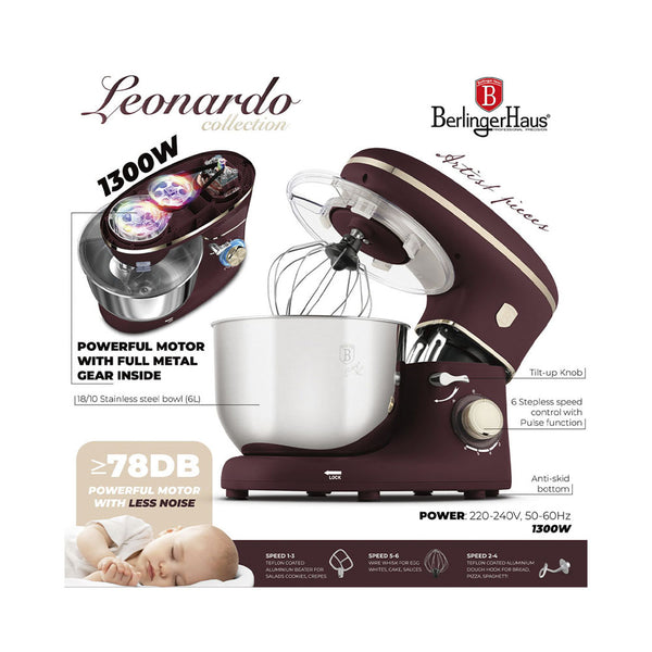 Berlinger Haus Küchenmaschine matt bordeaux Leonardo Collection