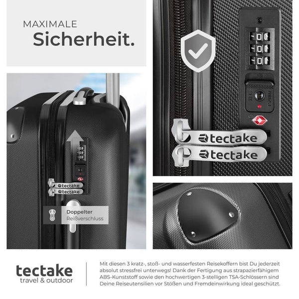Reisekofferset Hartschale, schwarz