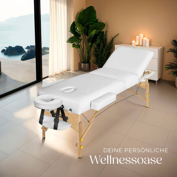 3 Zonen Massageliege-Set weiss