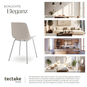 Kunststoffstuhl Mave taupe/chrom 6er Set