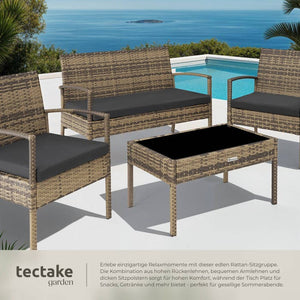 Rattan Sitzgruppe Sparta 3+1 natur