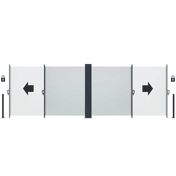 Doppel-Seitenmarkise grau 200 x 600 cm