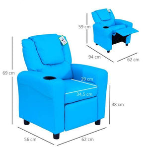 Kindersessel Minisessel Kindersofa für 3-6 Jahre alt Liegefunktion Blau