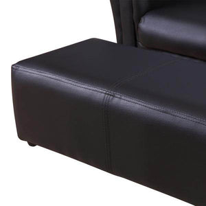 Kindersofa mit Hocker Sofa Sessel Kinder Kindersessel PVC schwarz