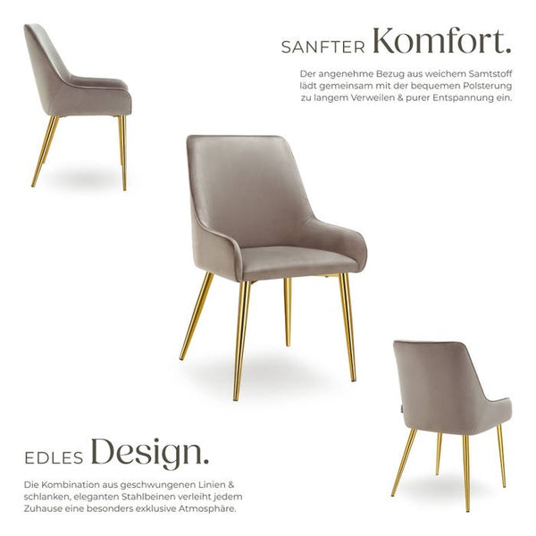 Polsterstuhl Avane taupe 4er Set