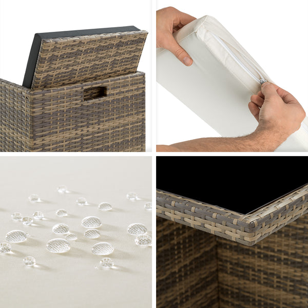 Aluminium Rattan Sitzgruppe Manhattan 4+4+1, natur