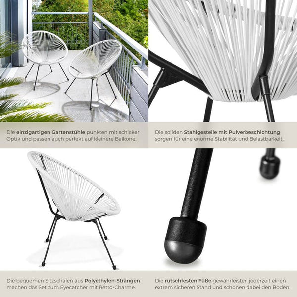 2er Set Gartenstuhl Santana weiss