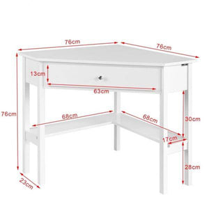 Eckschreibtisch  Schreibtisch mit Ablage und Schublade Weiss