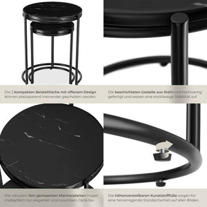 Beistelltisch Ellsa schwarz/schwarz 2er Set