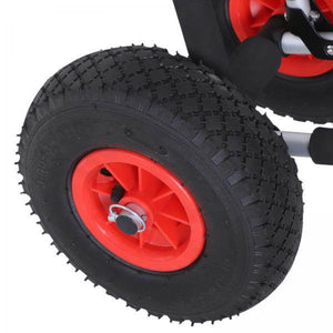 Kanuwagen Kajakwagen Surfwagen klappbar gepolstert PU-Reifen Alu Silber bis 45 kg