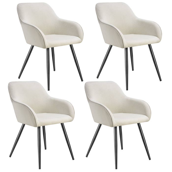Chaise Marilyn, crème/noir, lot de 4