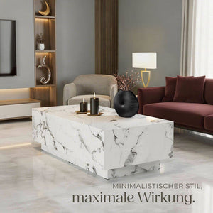 Couchtisch Lasley Marmor Optik weiß 120 x 60 x 35 cm