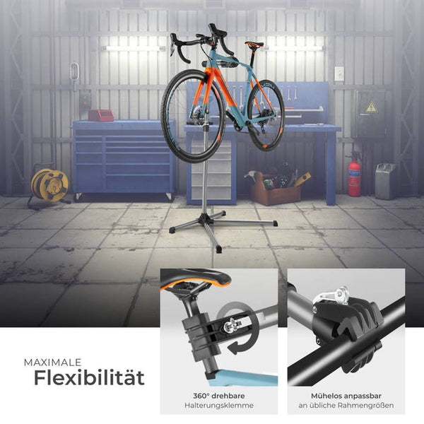 Fahrradmontageständer mit Werkzeugablage