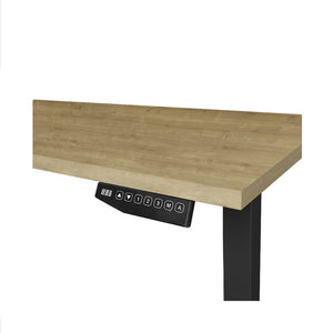 CONTINI höhenverstellbarer Bürotisch 1.4x0.8m Eiche / Gestell ET225E schwarz RAL 9005