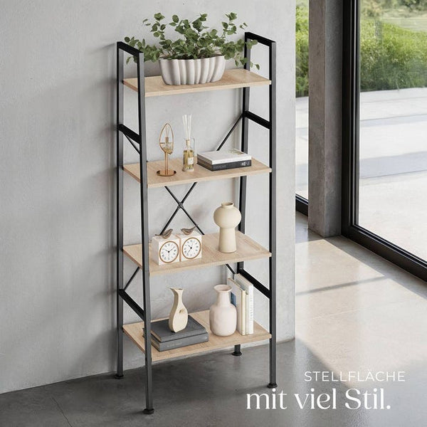 Leiterregal Newcastle 57,5 x 35,5 x 139cm - industrial hellbraun