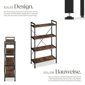Regal Leeds Industrial Holz dunkel, rustikal