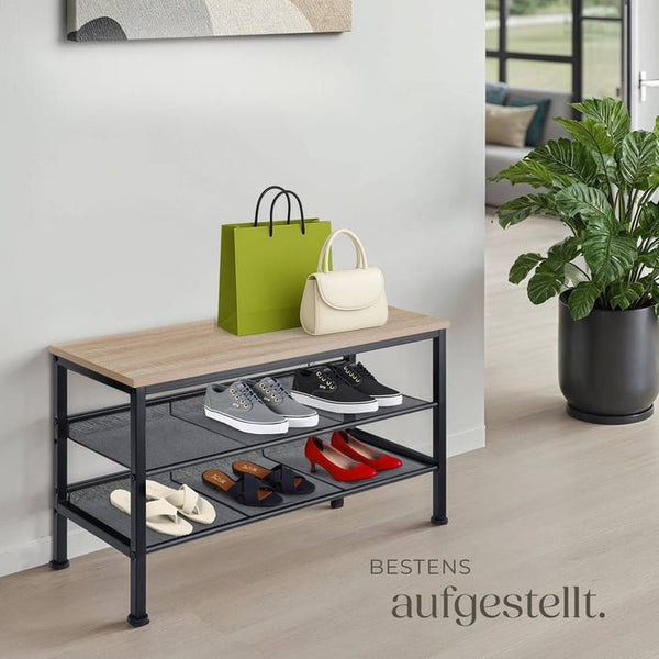 Schuhregal Derry Industrial Holz hell, Eiche Sonoma