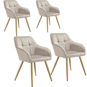 Esszimmerstuhl Marilyn taupe/gold 4er Set
