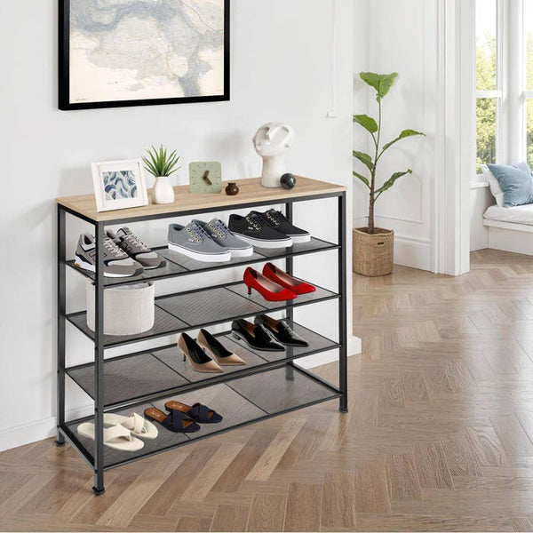 Schuhregal Sheffield Industrial Holz hell, Eiche Sonoma