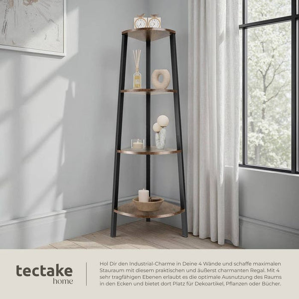 Eckregal Newbridge 34x34x125cm Industrial dunkelbraun