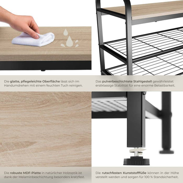 Scarpiera industriale Southampton, legno chiaro, rovere Sonoma