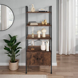 Leiterregal Brentwood Industrial Holz dunkel, rustikal