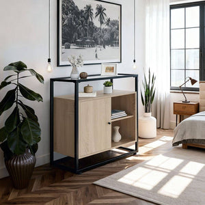Kommode Conventry 70x38x80,5cm Industrial Holz hell, Eiche Sonoma