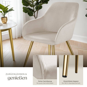 Stuhl Marilyn taupe/gold 6er Set