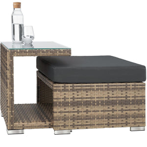Rattan Lounge mit Aluminiumgestell San Marino natur