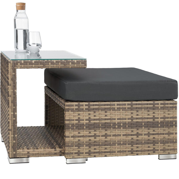 Rattan Lounge mit Aluminiumgestell San Marino natur