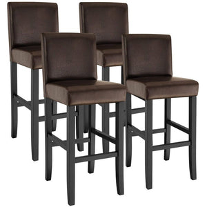 4 sgabelli da bar in similpelle marrone