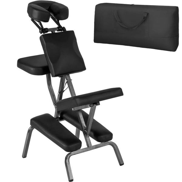 Massagestuhl aus Kunstleder schwarz