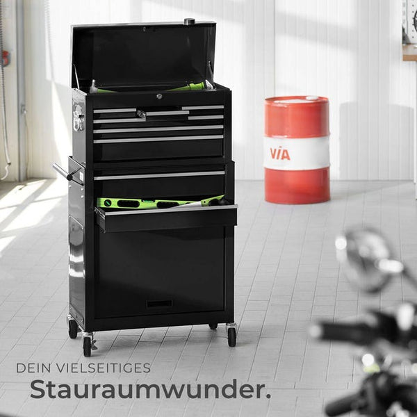 Werkzeugwagen mit 8 Schubladen, schwarz