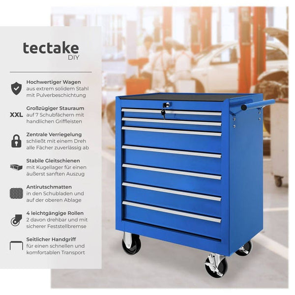 Werkzeugwagen mit 7 Schubladen, blau