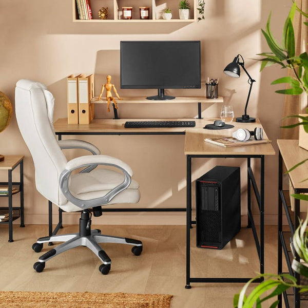 Schreibtisch Melrose Industrial Holz hell, Eiche Sonoma