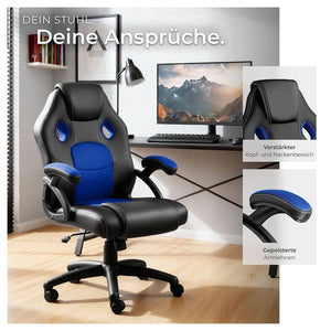 Mike office chair, black/blue