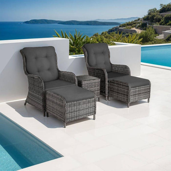 Rattan Sitzgruppe Benissa grau-meliert/grau