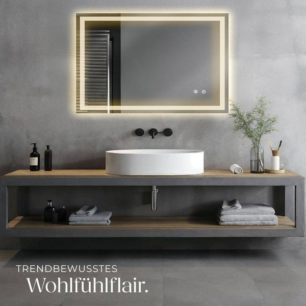 Rechteckiger LED Badezimmerspiegel Clara 60 x 80 cm