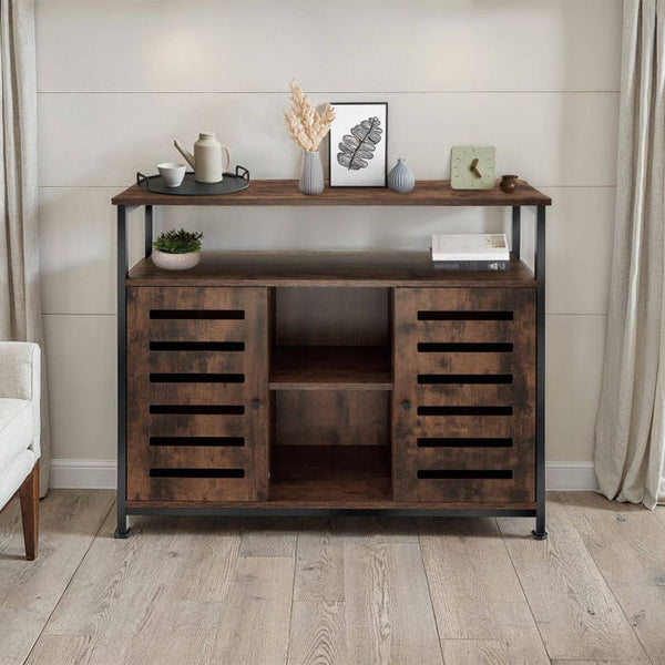 Sideboard Warrington 100x37x82cm Industrial dunkelbraun