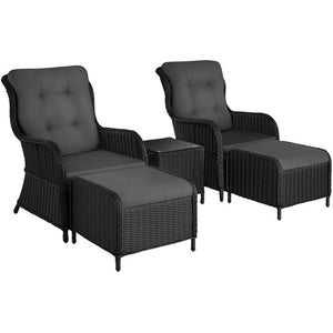 Rattan Sitzgruppe Benissa schwarz/grau