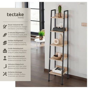 Leiterregal Folkestone Industrial Holz hell, Eiche Sonoma 35,5 x 31,5 x 170,5 cm