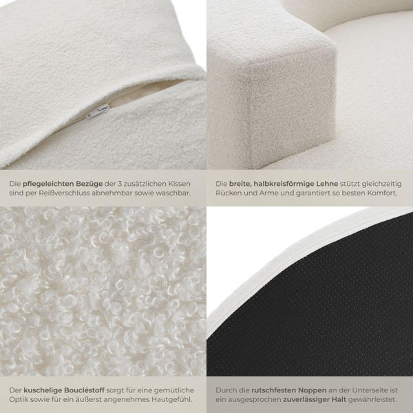 Relaxsessel Love Boneless Premiumschaumstoff Bouclé creme