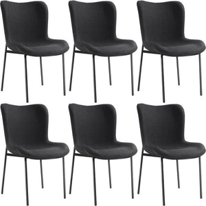 Polsterstuhl Tessa Webstoff schwarz/schwarz 6er Set