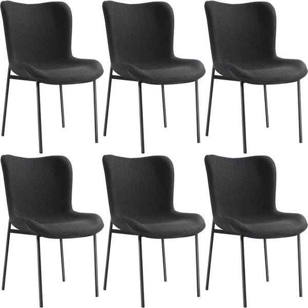 Polsterstuhl Tessa Webstoff schwarz/schwarz 6er Set