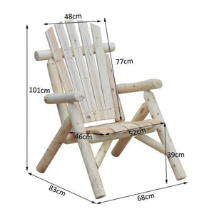 Adirondack Gartenstuhl Gartensessel Holzstuhl Hochlehner mit Armlehne Tannenholz Natur