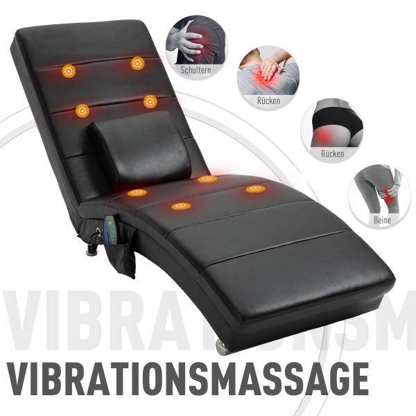 Liegesessel Fernsehsessel mit Zero-G Lounge Kunstleder Massage MDF Metall Schwarz