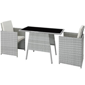 Rattan Sitzgruppe Lausanne hellgrau