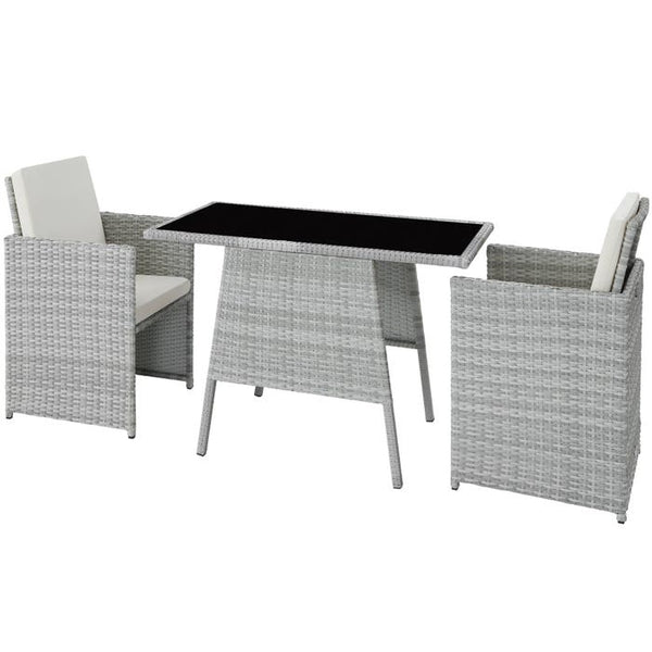 Rattan Sitzgruppe Lausanne hellgrau
