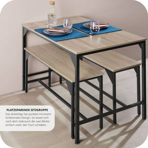 Sitzgruppe Bolton Industrial Holz hell, Eiche Sonoma